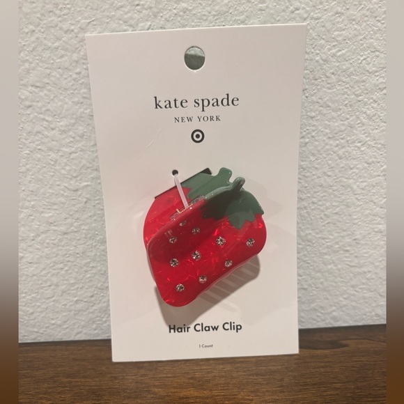 Kate Spade Sparkling Red Strawberry Hair Clip - Picture 1 of 5